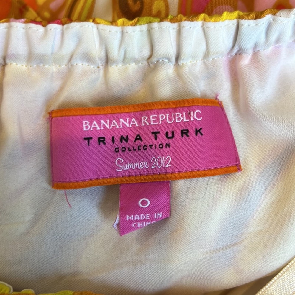 Banana Republic x Trina Turk Sonya Patio Dress Strapless Silk Maxi Women's 0 - Picture 9 of 12